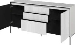 Komody|Zestawy Mebli Do Salonu>lenart. Szeroka komoda do salonu z szufladami i frezowanymi frontami TREND