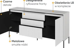 Komody|Zestawy Mebli Do Salonu></noscript>lenart. Szeroka komoda do salonu z szufladami i frezowanymi frontami TREND