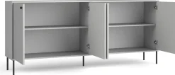 Zestawy Mebli Do Salonu|Komody>MEBLOSIEK Szeroka komoda do salonu cztery drzwi IRYS 207 cm szara
