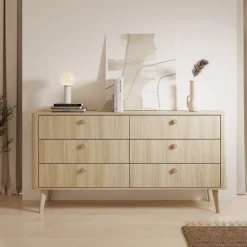Zestawy Mebli Do Sypialni|Komody>LASKI Szeroka komoda do salonu 163 cm VELMO dąb barista