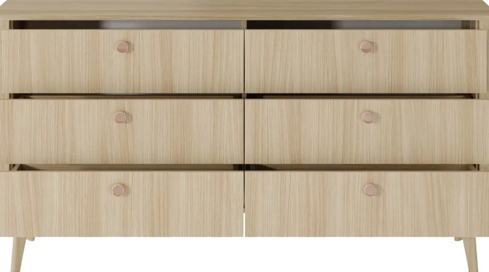 Zestawy Mebli Do Sypialni|Komody>LASKI Szeroka komoda do salonu 163 cm VELMO dąb barista