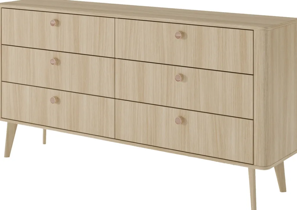 Zestawy Mebli Do Sypialni|Komody>LASKI Szeroka komoda do salonu 163 cm VELMO dąb barista