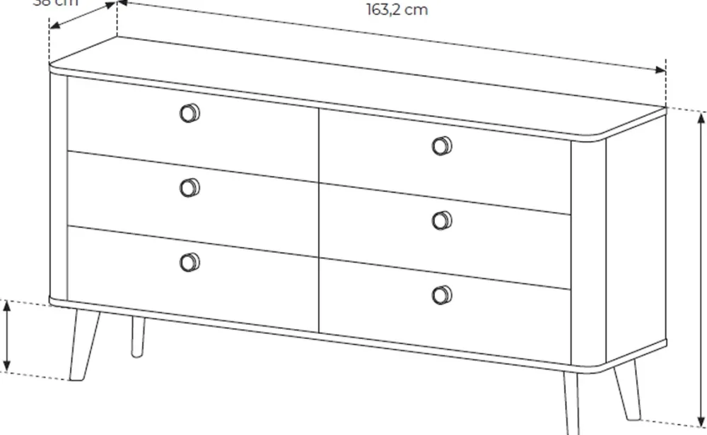 Zestawy Mebli Do Sypialni|Komody>LASKI Szeroka komoda do salonu 163 cm VELMO dąb barista
