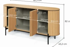 Zestawy Mebli Do Salonu|Komody></noscript>lenart. Szeroka komoda na nóżkach boho do salonu 168 cm ROTTO