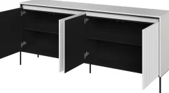 Zestawy Mebli Do Salonu|Komody>lenart. Szeroka komoda nowoczesna do salonu z frezowanymi frontami TREND