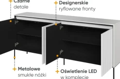 Zestawy Mebli Do Salonu|Komody></noscript>lenart. Szeroka komoda nowoczesna do salonu z frezowanymi frontami TREND