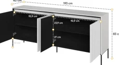 Zestawy Mebli Do Salonu|Komody></noscript>lenart. Szeroka komoda nowoczesna do salonu z frezowanymi frontami TREND