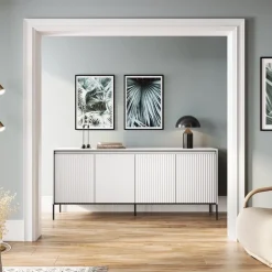 Zestawy Mebli Do Salonu|Komody></noscript>lenart. Szeroka komoda nowoczesna do salonu z frezowanymi frontami TREND