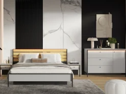 Zestawy Mebli Do Sypialni|Komody></noscript>lenart. Szeroka komoda z szufladami do sypialni 136 cm GRIS