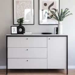 Zestawy Mebli Do Sypialni|Komody></noscript>lenart. Szeroka komoda z szufladami do sypialni 136 cm GRIS