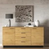 Zestawy Mebli Do Salonu|Komody>ML Meble Szeroka loftowa komoda 170 cm do salonu MONELLI dąb stylowy