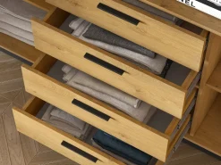 Zestawy Mebli Do Salonu|Komody></noscript>ML Meble Szeroka loftowa komoda 170 cm do salonu MONELLI dąb stylowy