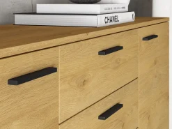 Zestawy Mebli Do Salonu|Komody></noscript>ML Meble Szeroka loftowa komoda 170 cm do salonu MONELLI dąb stylowy