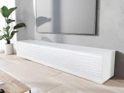 Szafki Rtv></noscript>BRATEX Szeroka szafka RTV wisząca 180 cm BROMI wzór fali biały