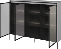 Zestawy Mebli Do Salonu|Witryny>lenart. Szeroka witryna na książki w stylu nowoczesnym z oświetleniem 150 cm TREND