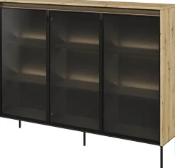 Witryny></noscript>lenart. Szeroka witryna salonowa w stylu modernistycznym z oświetleniem 150 cm TREND