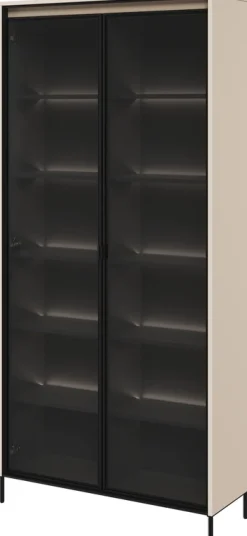 Zestawy Mebli Do Salonu|Witryny>lenart. Szklana witryna z oświetleniem do salonu 90 cm TREND