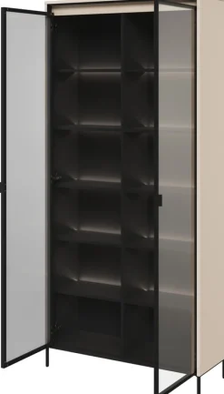 Zestawy Mebli Do Salonu|Witryny>lenart. Szklana witryna z oświetleniem do salonu 90 cm TREND