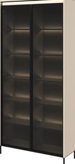 Zestawy Mebli Do Salonu|Witryny></noscript>lenart. Szklana witryna z oświetleniem do salonu 90 cm TREND