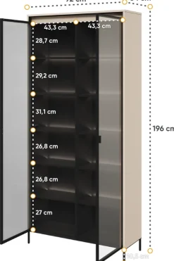Zestawy Mebli Do Salonu|Witryny></noscript>lenart. Szklana witryna z oświetleniem do salonu 90 cm TREND