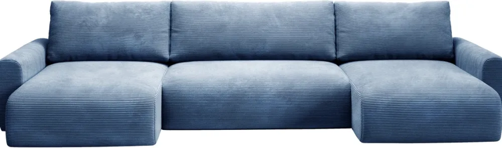 Narożniki>BROMARKT Sztruksowa kanapa narożna do salonu z funkcją spania w kształcie U PATI