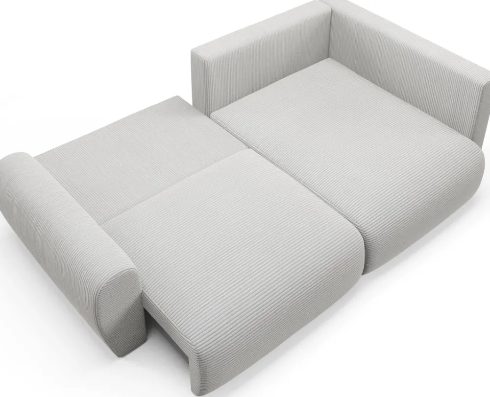 Narożniki>BROMARKT Sztruksowa nowoczesna kanapa narożna z funkcją spania zielona PATI DUO