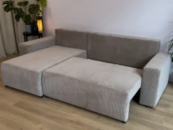 Meble Dla Dzieci|Meble Młodzieżowe></noscript>BROMARKT Sztruksowa rogówka z funkcją spania i pojemnikiem PLUSH L beż