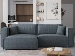 Meble Dla Dzieci|Narożniki></noscript>BROMARKT Sztruksowa rogówka z funkcją spania do salonu MIZARU