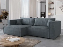 Meble Dla Dzieci|Narożniki></noscript>BROMARKT Sztruksowa rogówka z funkcją spania do salonu MIZARU