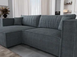 Meble Dla Dzieci|Narożniki></noscript>BROMARKT Sztruksowa rogówka z funkcją spania do salonu MIZARU