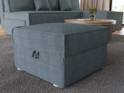 Meble Dla Dzieci|Meble Młodzieżowe></noscript>BROMARKT Sztruksowa szara pufa do salonu ze schowkiem TOP