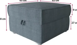 Meble Dla Dzieci|Meble Młodzieżowe></noscript>BROMARKT Sztruksowa szara pufa do salonu ze schowkiem TOP