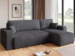 Narożniki|Meble Dla Dzieci>BROMARKT Sztruksowa szara rogówka rozkładana do salonu PUMI