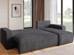 Narożniki|Meble Dla Dzieci>BROMARKT Sztruksowa szara rogówka rozkładana do salonu PUMI