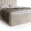 Łóżka Małżeńskie|Łóżka Ze Stelażem>BROMARKT Sztruksowe beżowe łóżko kontynentalne 180x200 cm DENVER