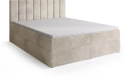 Łóżka Małżeńskie|Łóżka Ze Stelażem></noscript>BROMARKT Sztruksowe beżowe łóżko kontynentalne 180x200 cm DENVER