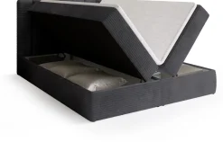 Łóżka Małżeńskie|Łóżka Ze Stelażem>BROMARKT Sztruksowe łóżko kontynentalne 180x200 cm DENVER szare