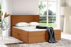 Łóżka Młodzieżowe|Łóżka Ze Stelażem></noscript>BROMARKT Sztruksowe łóżko tapicerowane dwuosobowe 140x200 cm MALIBU