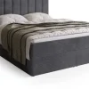 Łóżka Młodzieżowe|Łóżka Małżeńskie>BROMARKT Sztruksowe szare łóżko kontynentalne 140x200 cm z pojemnikiem DENVER