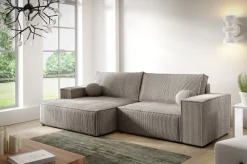 Meble Dla Dzieci|Meble Młodzieżowe>BROMARKT Sztruksowy narożnik do salonu z funkcją spania beżowy PABLO MINI