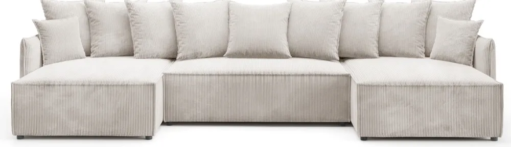 Narożniki>BROMARKT Sztruksowy narożnik rozkładany z funkcją spania duży ARTUR U