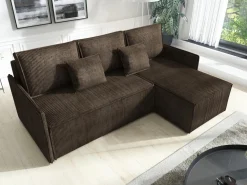 Narożniki></noscript>IZABELLA MEBLE Sztruksowy narożnik z funkcją spania i pojemnikiem ATLANTIC