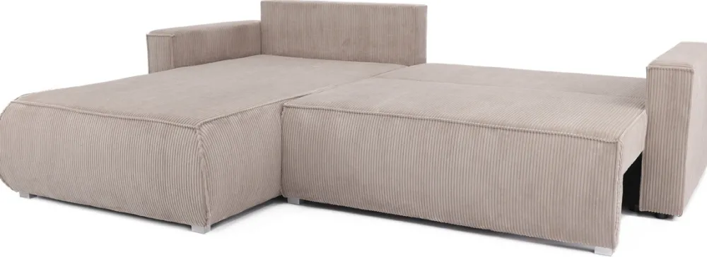 Meble Dla Dzieci|Meble Młodzieżowe>BROMARKT Sztruksowy narożnik z funkcją spania i pojemnikiem na pościel HAVANA