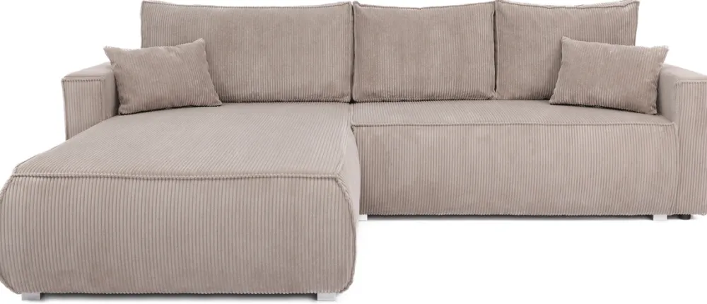 Meble Dla Dzieci|Meble Młodzieżowe>BROMARKT Sztruksowy narożnik z funkcją spania i pojemnikiem na pościel HAVANA