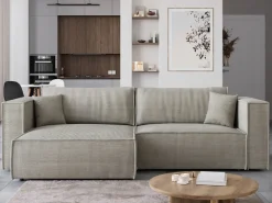 Meble Dla Dzieci|Narożniki></noscript>BROMARKT Sztruksowy narożnik z funkcją spania i pojemnikiem MIZARU