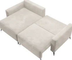 Meble Dla Dzieci|Meble Młodzieżowe>BROMARKT Sztruksowy narożnik z funkcją spania do salonu na nóżkach LORENZO