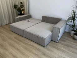 Meble Dla Dzieci|Meble Młodzieżowe></noscript>BROMARKT Sztruksowy narożnik z funkcją spania niebieski PEDRO