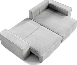 Meble Dla Dzieci|Meble Młodzieżowe></noscript>BROMARKT Sztruksowy narożnik z funkcją spania niebieski PEDRO