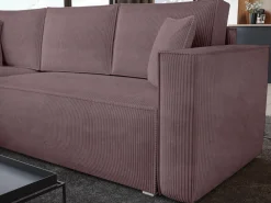 Meble Dla Dzieci|Meble Młodzieżowe></noscript>BROMARKT Sztruksowy narożnik z funkcją spania TOP róż