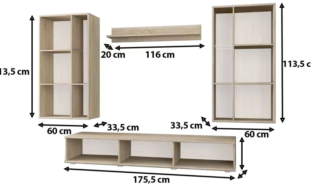 Meblościanki>Meblohand Tanie białe meble do salonu CUBE biały